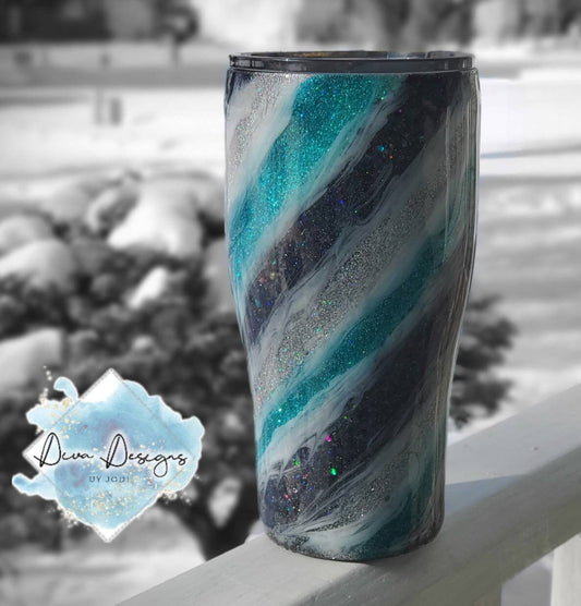 Turquoise Milky Way Glitter Tumbler | Interested in Bridal Party Tumblers? Message me today for a quote