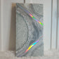 Holographic Silver and Grey Geode Wall Art Panel | Luxury  Wall Art | Unique Wall Decor | 12x24 READY TO SHIP | Multiple Sizes Made to Order