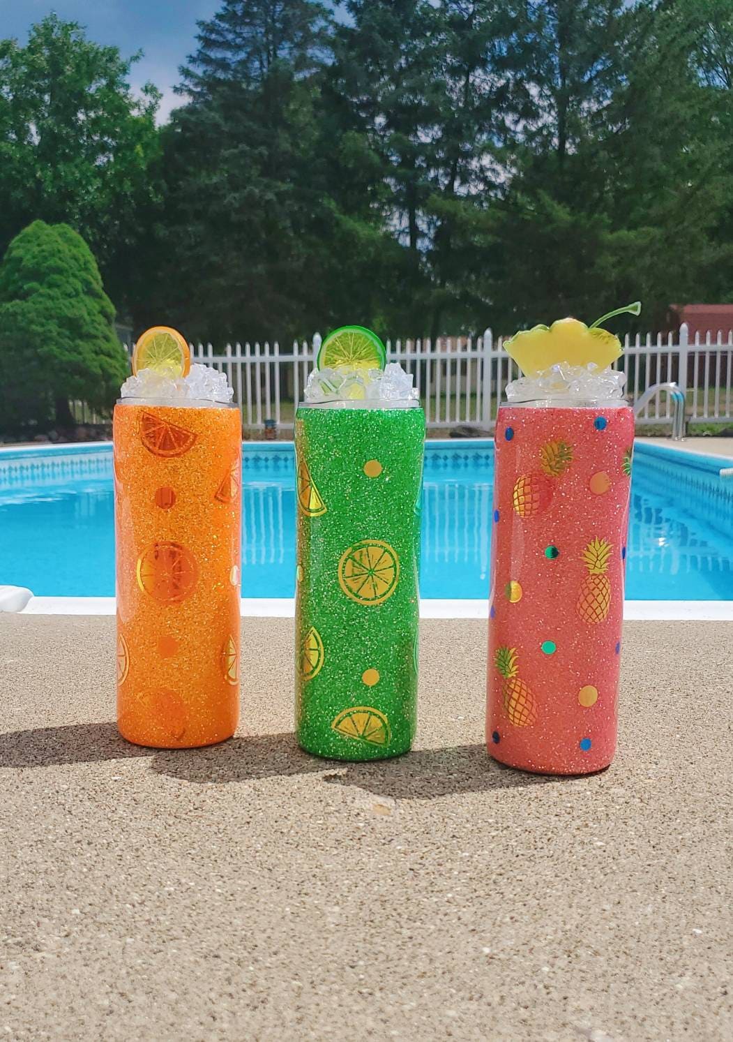 Tropical Cocktail Tumblers | Glitter Tumbler | Mimosa | Margarita | Pineapple Upside down | Peach Bellinis | Bloody Mary | Summer Tumblers