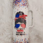 Ready To Ship***Just a Mom Trying Not To Raise Liberals Glitter Tumbler | Red White & Blue Glitter Tumbler | Patriotic Glitter Tumbler