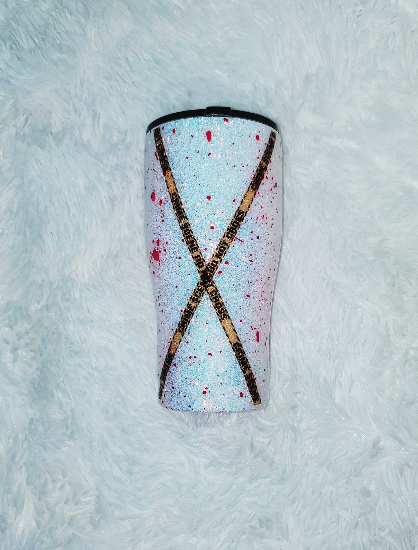 Murder Show Glitter Tumbler | Blood Stains Tumbler | Glitter Tumbler | Crime Show Tumbler | Crime Scene Tumbler | Crime Lover | True Crime