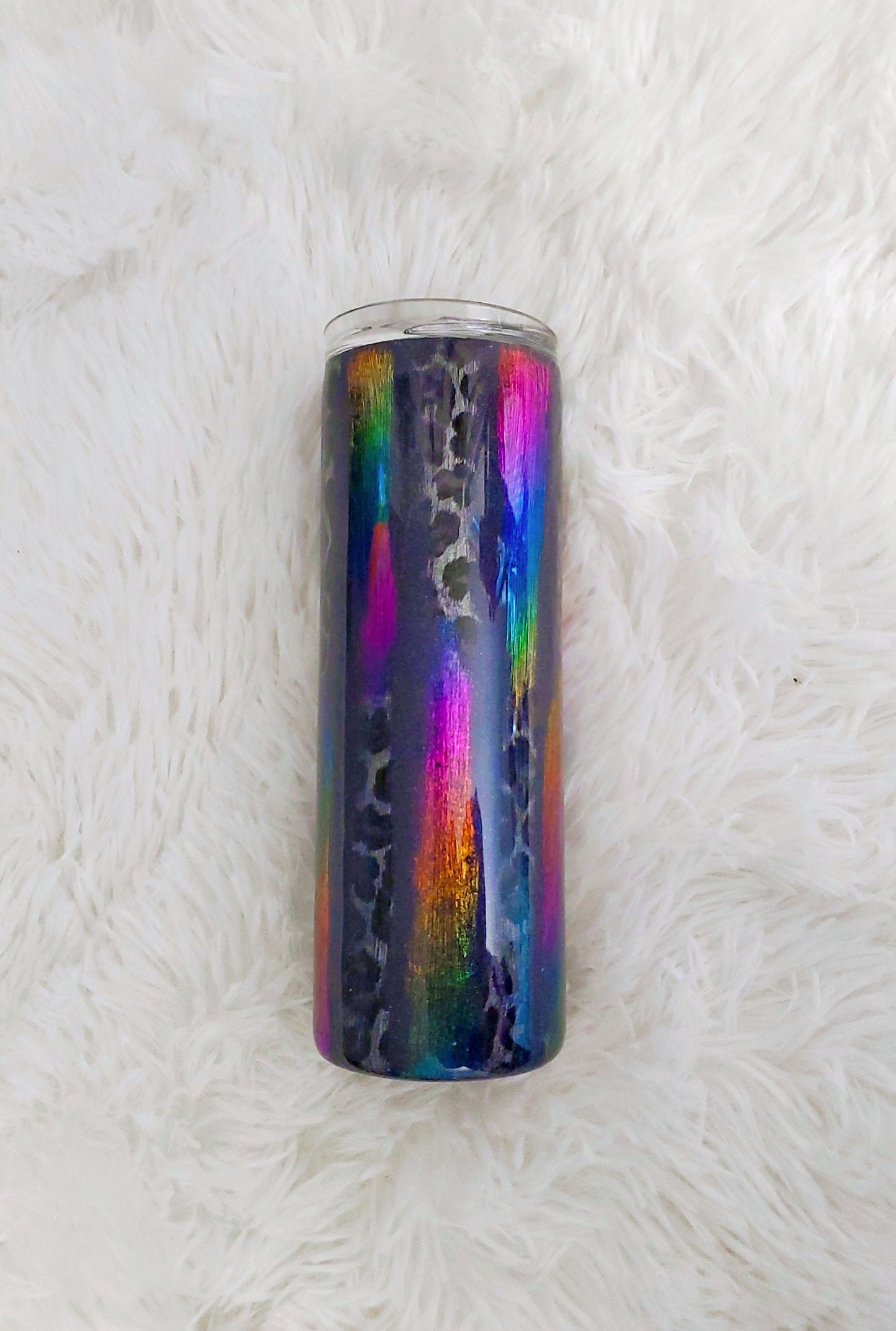 Ready To Ship***Rainbow Radiance Leopard Glitter Tumbler