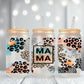 Mama Glass Tumbler with Lid and Straw | Mama Leopard Glass Can 16oz | Mama Tumbler | Mama Glass Tumbler | Glass Coffee Cup | Iced Coffee Cup