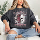 Beautiful Crazy Crewneck Sweatshirt | Burgundy Floral Skull Sweatshirt | Skull Sweatshirt | Beautiful Crazy | Floral Skull