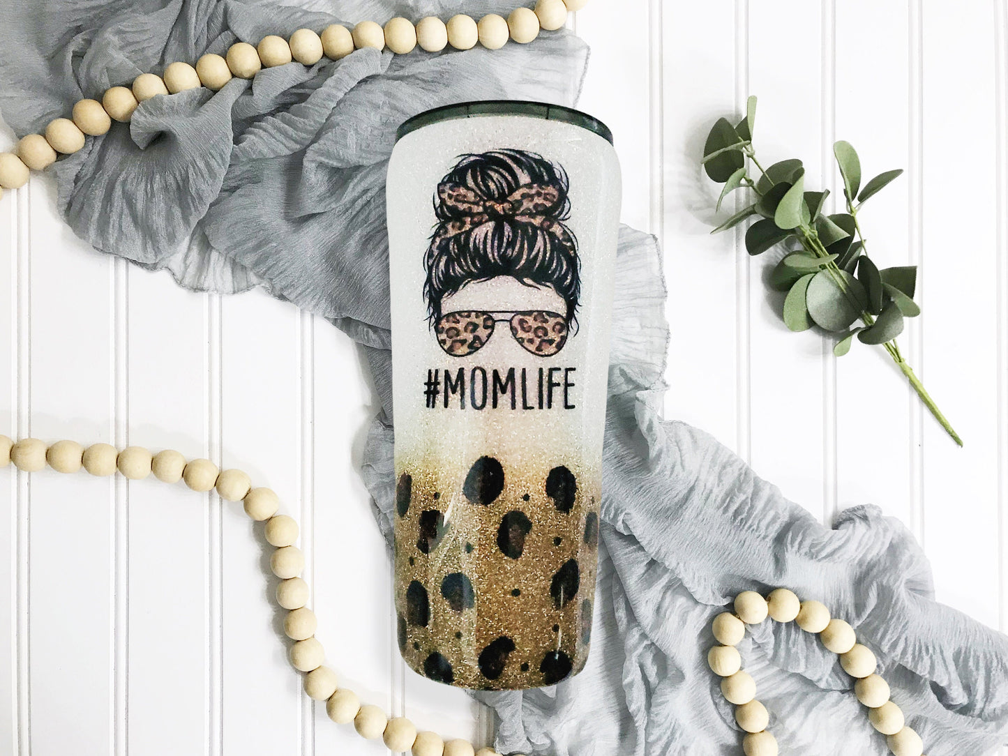 Mom Life Cheetah Glitter Tumbler | Mom Life | Glitter Tumbler |