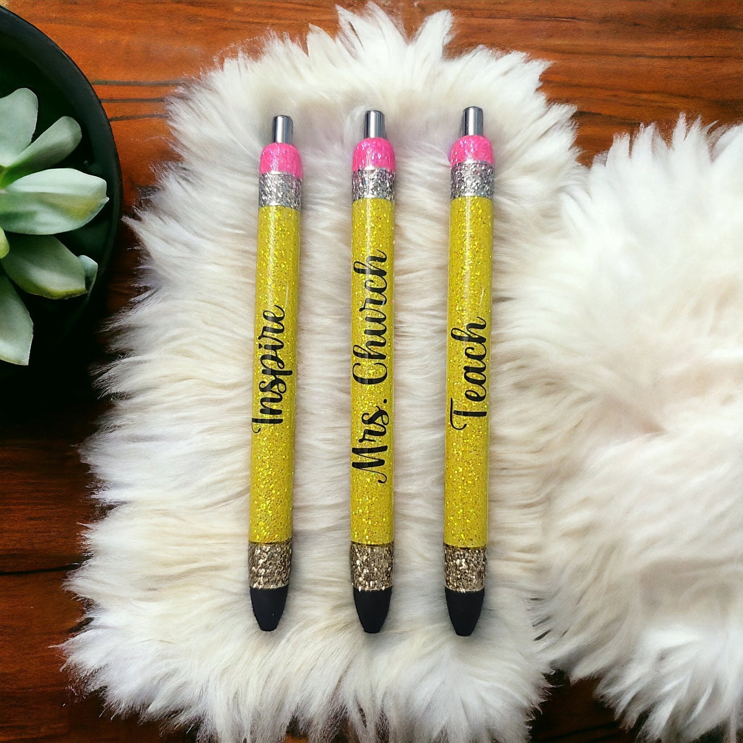 Glitter Pen | Personalized Glitter Pencil Gel Pens | Teacher Pens | Teacher Gift | Refillable Pens | Inkjoy Gel Pen | Teacher Appreciation