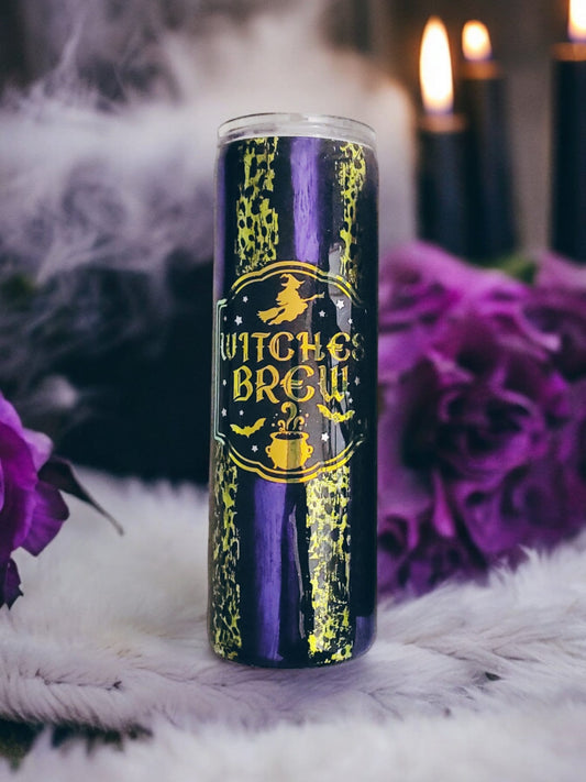 Witches Brew Glitter Tumbler | Purple and Green Leopard Halloween Tumbler | Witches Night Out | Halloween Tumbler | Witch Tumbler