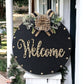 Wood Welcome Door Hanger | Handcrafted Leopard Welcome Door Sign | Porch Sign | Front Door Sign | Wedding Gift | Engagement Gift