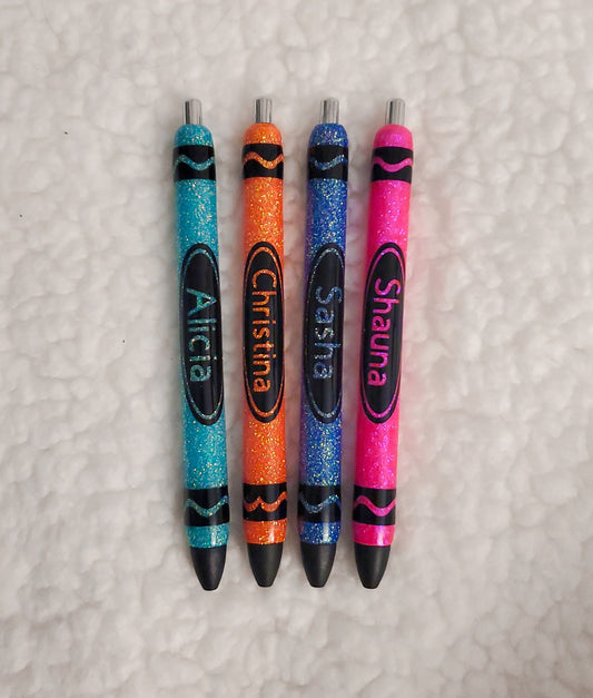 Custom Crayon Glitter Pens